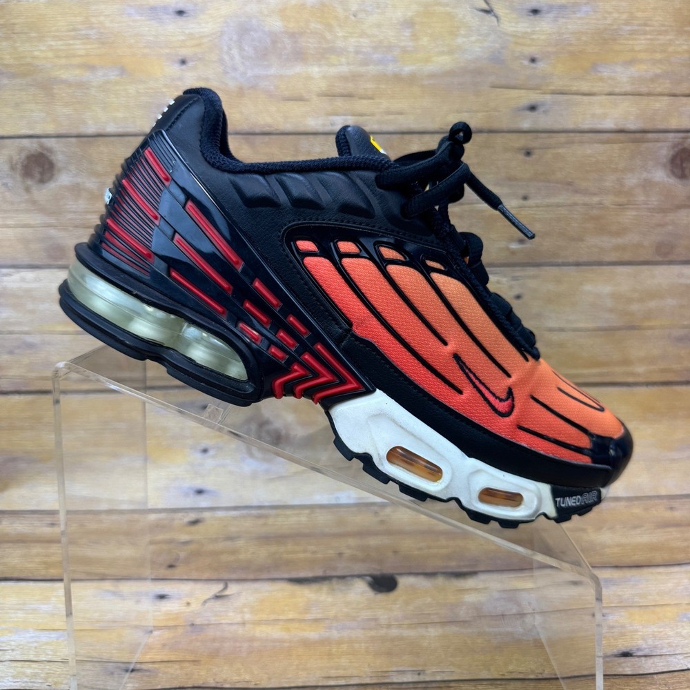 Nike Air Max Plus 3 III Pimento Black Orange GS Boys 6 Womens Size 7.5 Sneakers