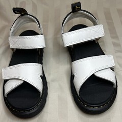 Kids Dr. Marten’s Adjustable White Leather Sandals Vossie J Size 3, Worn Twice