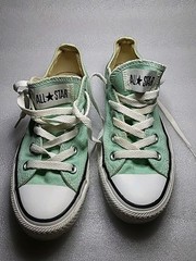 Converse All Stars Canvas Junior Turquoise Lace Up Tennis Shoes Size 5