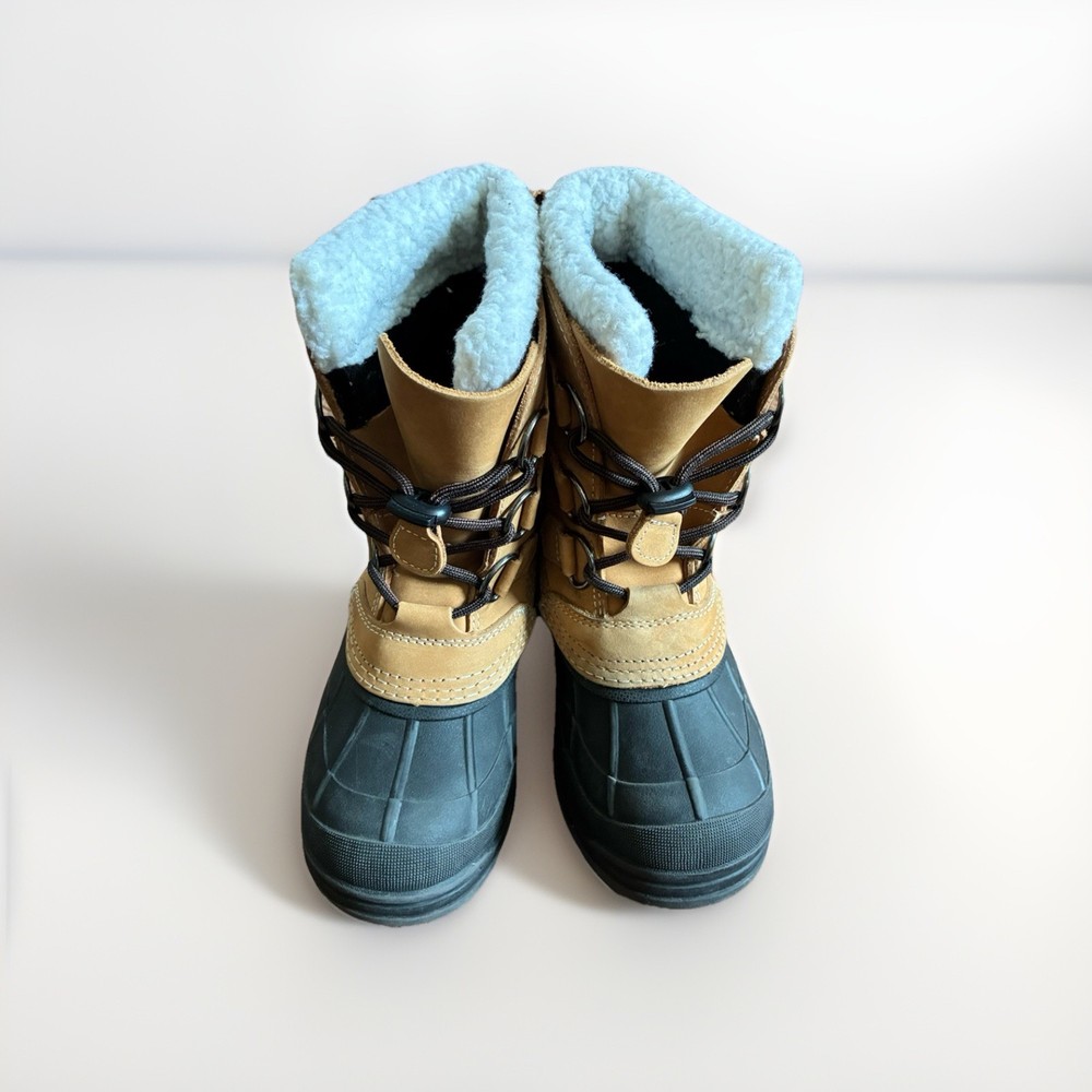 Cabela’s Kids Insulated Duck Boots Size 3M Brown Black Winter Snow Waterproof