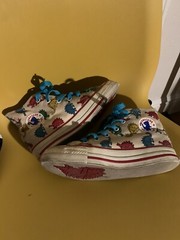 Vintage Converse Chuck Taylor Dinosaur Shoes 2 1/2 Kids Made in Korea 80s 90s