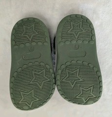 Khaki Slip-On Clogs Solid Round Toe Strap Accent Size 7 Unisex Dinosaur Charm