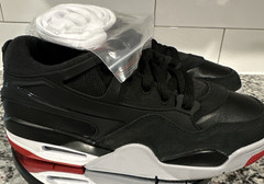 Big Kid’s Jordan 4 RM Black/Varsity Red-Wolf Grey (FQ7938 061) New No lid