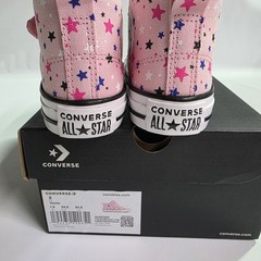 Kids Converse All Stars Sneaker Size 2Y Malden Street 1V Mid Sunrise Pink &White