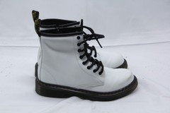 Dr. Martens Boots Kid’s Youth Size 3 White Leather Lace Up Side Zip Ankle 1460 J