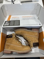 Timberland Premium 6 In Lace Waterproof Wheat Size 3.5 Juniors TB112909 713