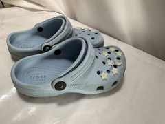CROCS Classic Clogs Youth Child Light Blue Moon & Stars Slip On – US 13
