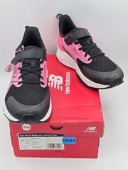 New Balance Big Kid’s Rave Run V2 Bungee Lace Team – Pink Black Sz 7 Wide NEW