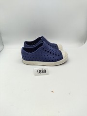 Native Jefferson Kids/Junior Regatta Blue Shell White Slip On Shoes Sz C8 #1889