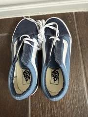 VANS Old Skool Navy True White Canvas Sneaker Unisex size 2 youth