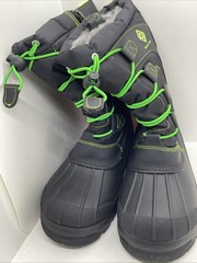 Dream Pairs Kid’s Winter/Snow Boots Size 2 Black with Green Trim/Faux Fur NWT