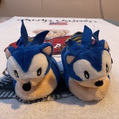 Vintage 1994 Sega Sonic Plush Slippers Shoes