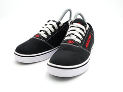 Heelys Pro 20 Black Red Canvas Lace Up Skate Sneaker Shoes HE100757 Youth 5