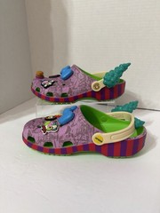 Crocs x The Simpsons Krusty Classic Clog J5 Kids Purple Green w/ Jibbitz No Box