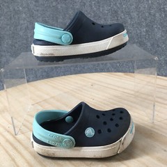 Crocs Sandals Child 4-5 Clog Slingback Blue Round Toe Perforated Casual Comfort