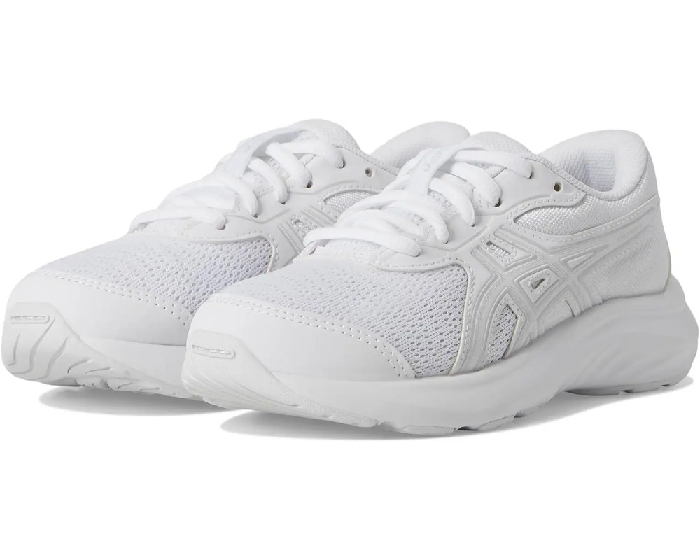 ASICS Contend 9 GS White Glacier Grey Unisex Kids Athletic Sneakers Mesh US 5