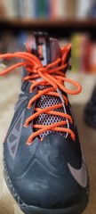 Nike LEBRON X (10) GS 6Y Dark & Light Sport Gray w orange BHM accents