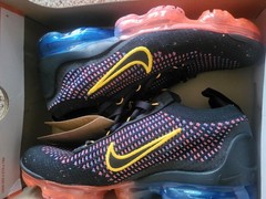 Nike Air Vapormax Flyknit 2021 Black Blue Red DV2198-001 Grade School Size 5Y
