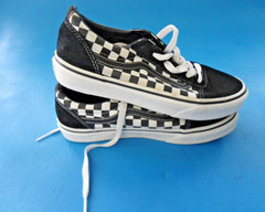Vans Off The Wall Black & White Checker Skater Sneakers Size 5 Youth Unisex EC
