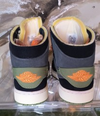 Jordan Air Jordan 1 Mid SE Craft Sneakers Gray Black Green Orange 6.5Y FD5847