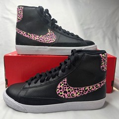 Nike Blazer Mid 77 GS Black Pink Leopard Print DA4674-001 Kids Size 6Y