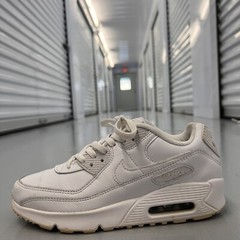 Nike Air Max 90 LTR GS Triple White CD6864-100 Sneakers Shoes Youth US Size 6Y