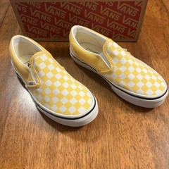 VANS Classic Slip-On Checkerboard Yellow White Canvas Unisex Kids US 1.5