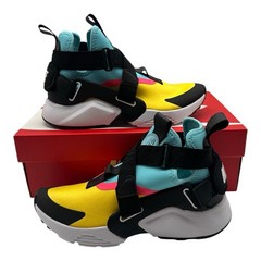 Nike Air Huarache City GS Shoes Youth 5.5 Womens 7 Tour Yellow/Black Sneakers