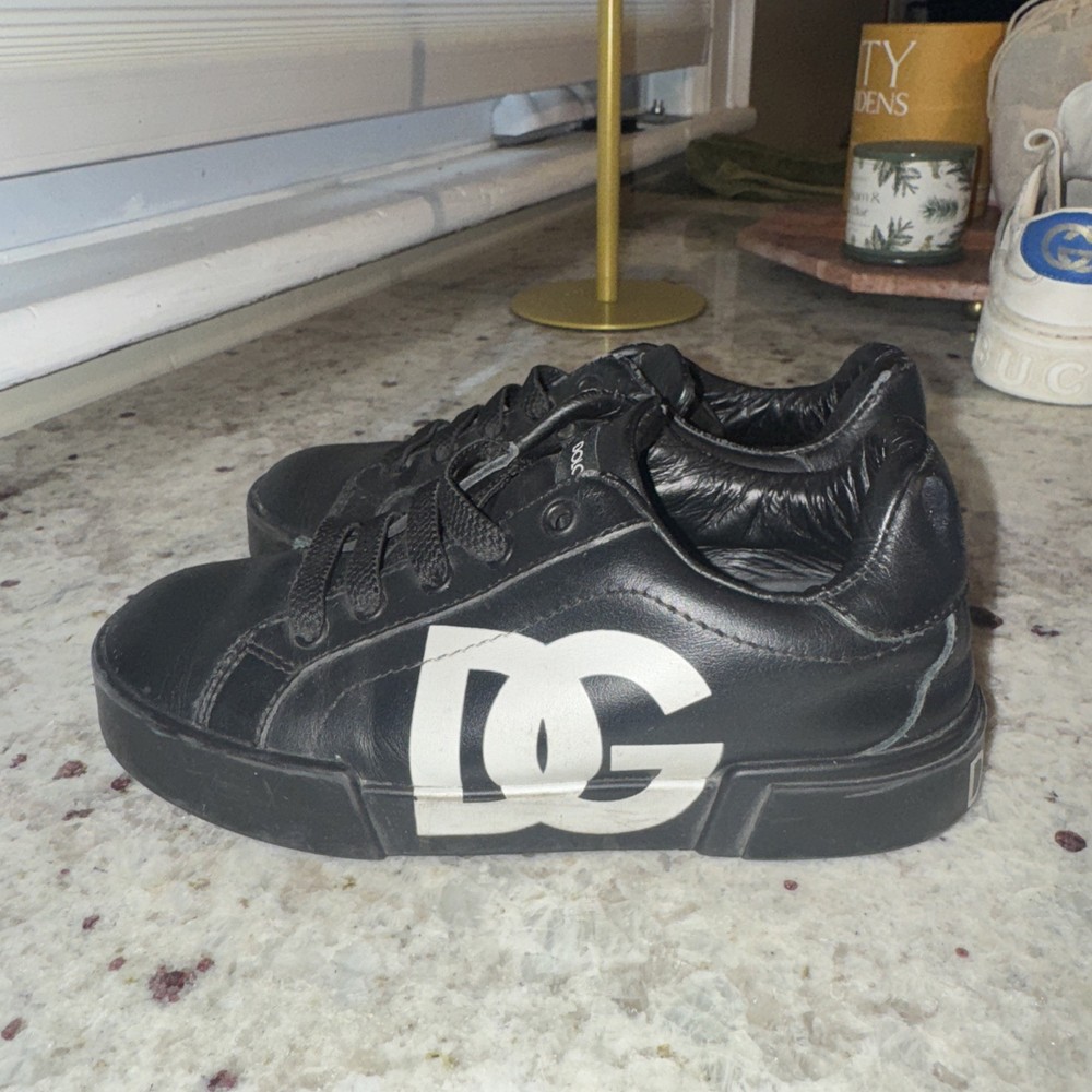 DG Dolce & Gabbana Unisex Black kids Leather Shoes EU 28 US 9