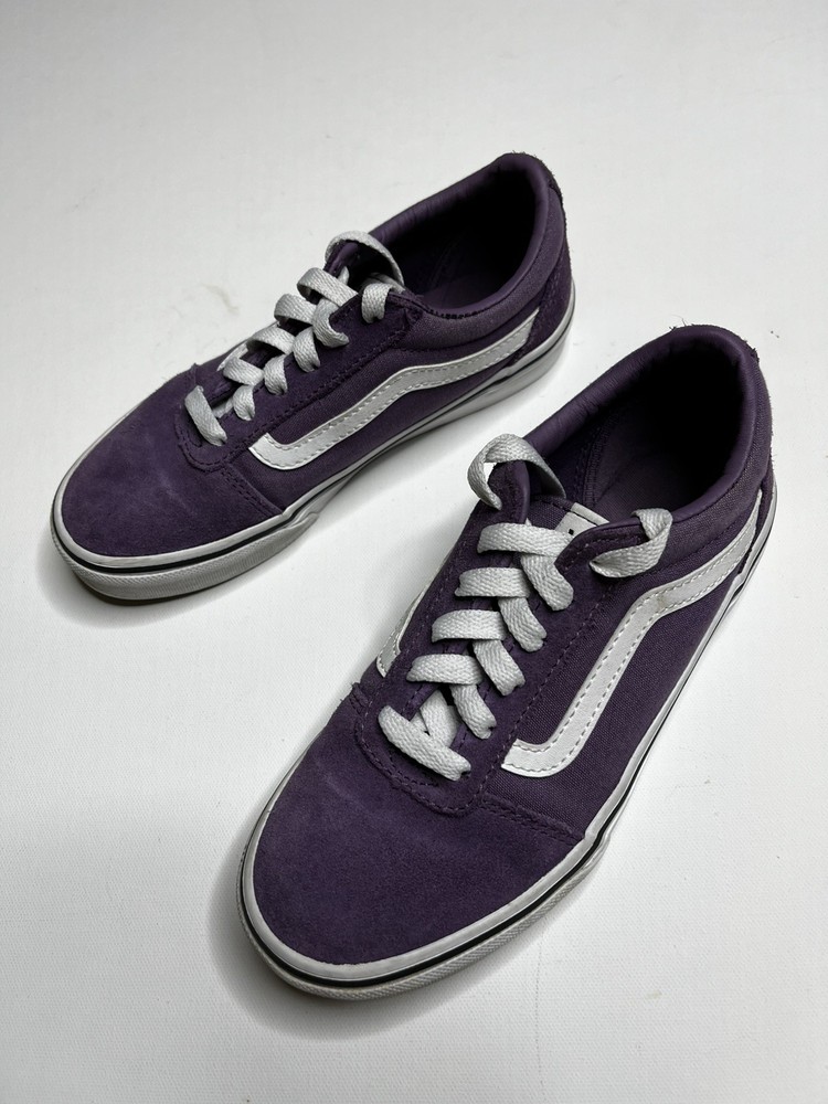 Vans Off The Wall Violet Purple Suede Canvas Shoes Youth Kids Sz 2.5 girls boys