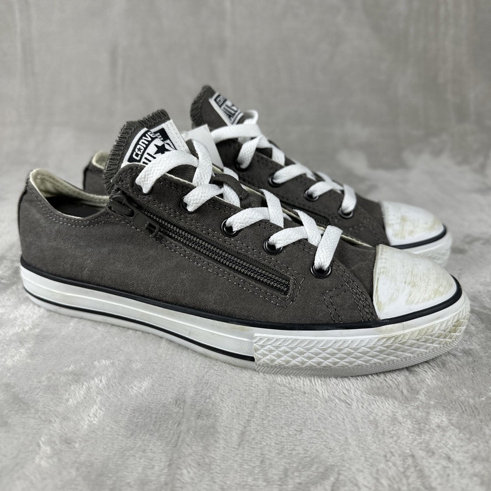 Converse Chuck Taylor All Star Shoes Junior 4 Grey Zipper Unisex Sneakers Youth