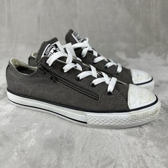 Converse Chuck Taylor All Star Shoes Junior 4 Grey Zipper Unisex Sneakers Youth