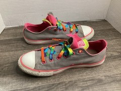Converse Chuck Taylor All Star Low Top Junior 6 Double Tongue gray, pink, yellow