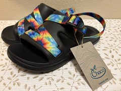 Chaco Chillos Sports Kids Junior Size 4 Rainbow Tie Dye Strappy