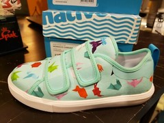 NATIVE Monaco Sky Blue Origami Double Strap Youth Kids Sneakers 3Y US / 34 EUR