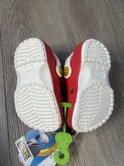 Crocs Red Sonic The Hedgehog Classic Clog Sega Size C5 Kids Boys Girls New