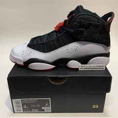 Jordan 6 Rings Black White Varsity Red Big Kids Size 4Y Youth EU 36 323419-067
