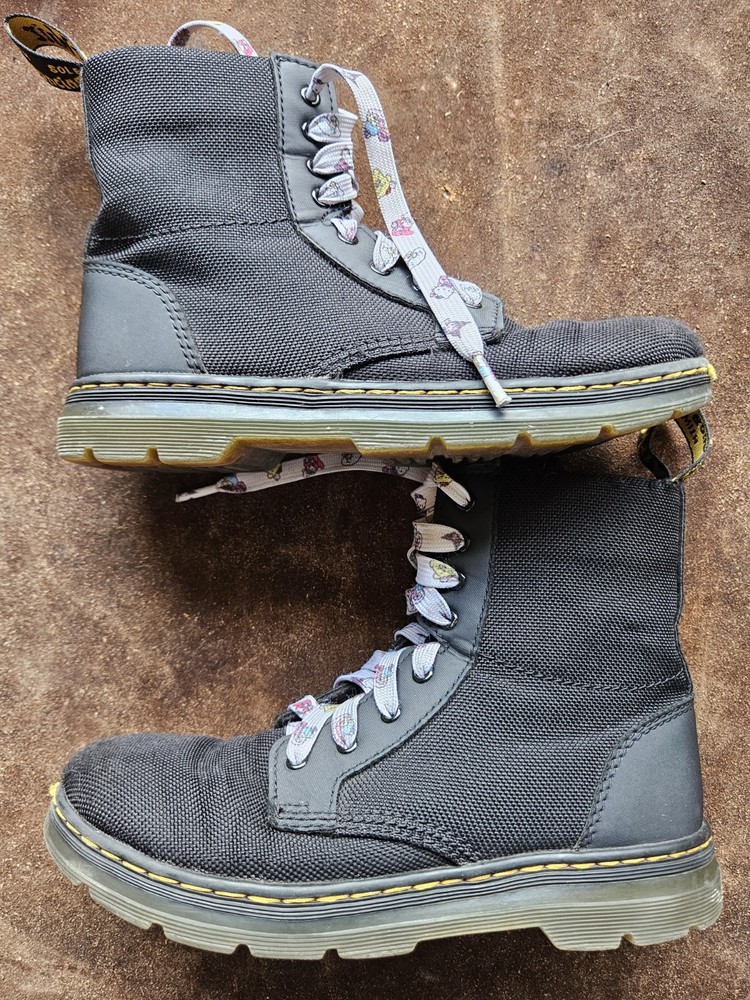 Dr. Martens Junior Size 3 Air Wair Combs J Lace Up Side Zip Black Combat Boots