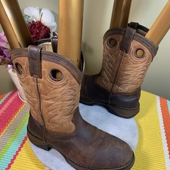 Lil‘ Durango 8″ Two Tone Dk/Brown Western Buckaroo Boots Kid’s Size EU 37 US 5 M