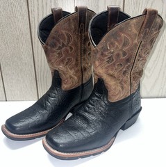 Dan Post Youth – Size 5D Brown/Black Square Toe Cowboy Boots Style DPC3944