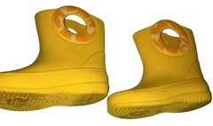Okabashi Toddler Rain Boots Pull On & Yellow with Swirl Size 9 Pre-Owned