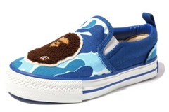 A BATHING APE BAPE Blue ABC Camo Ape Head Slip On Kids Shoe US sz 1 PS 20cm $165