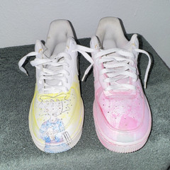 Nike Air Force 1 Low Kids Custom Arthur White Pink Yellow Leather 7 DH2920-111