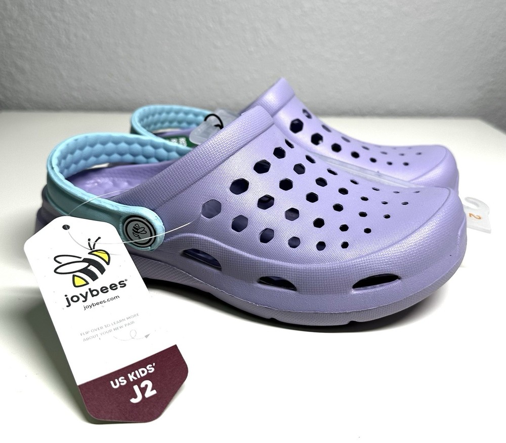 NWT Joybees Kids‘ Dylan Slip-On Clogs – Sky Blue/Lilac Purple US Kids Size 2