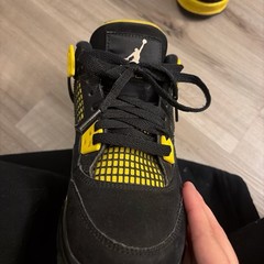 Jordan Air Jordan 4 Black/Yellow Mid Top Sneakers 5Y or size 4 in mens.