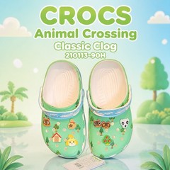Crocs Animal Crossing Clog Kids J5 Green Nintendo New Horizons Jibbitz 210113