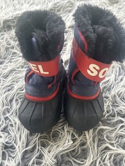Sorel Commander Snow Boots Black/Blue Red Kids Size 7