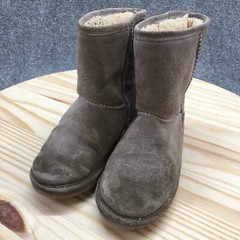 Bearpaw Boots Youth 2 Elle Shearling Gray Cow Suede Pull On Comfort Ankle Top