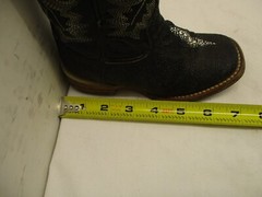 Innovation Kids Size 9 Black Stingray Print Leather Square Toe Cowboy Boots