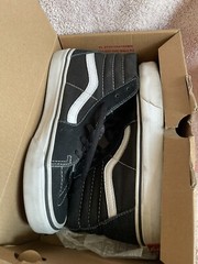 VANS SK8-HI BLACK/TRUE WHITE CANVAS SUEDE SKATE HIGH BOYS GIRLS KIDS YOUTH SIZES
